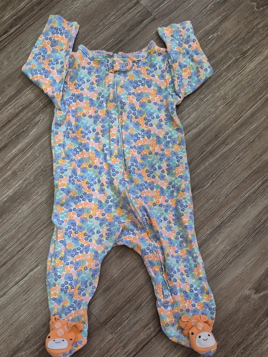 Carter's Other - Carter's Floral Footed One-Piece in Blue, Orange, Cream